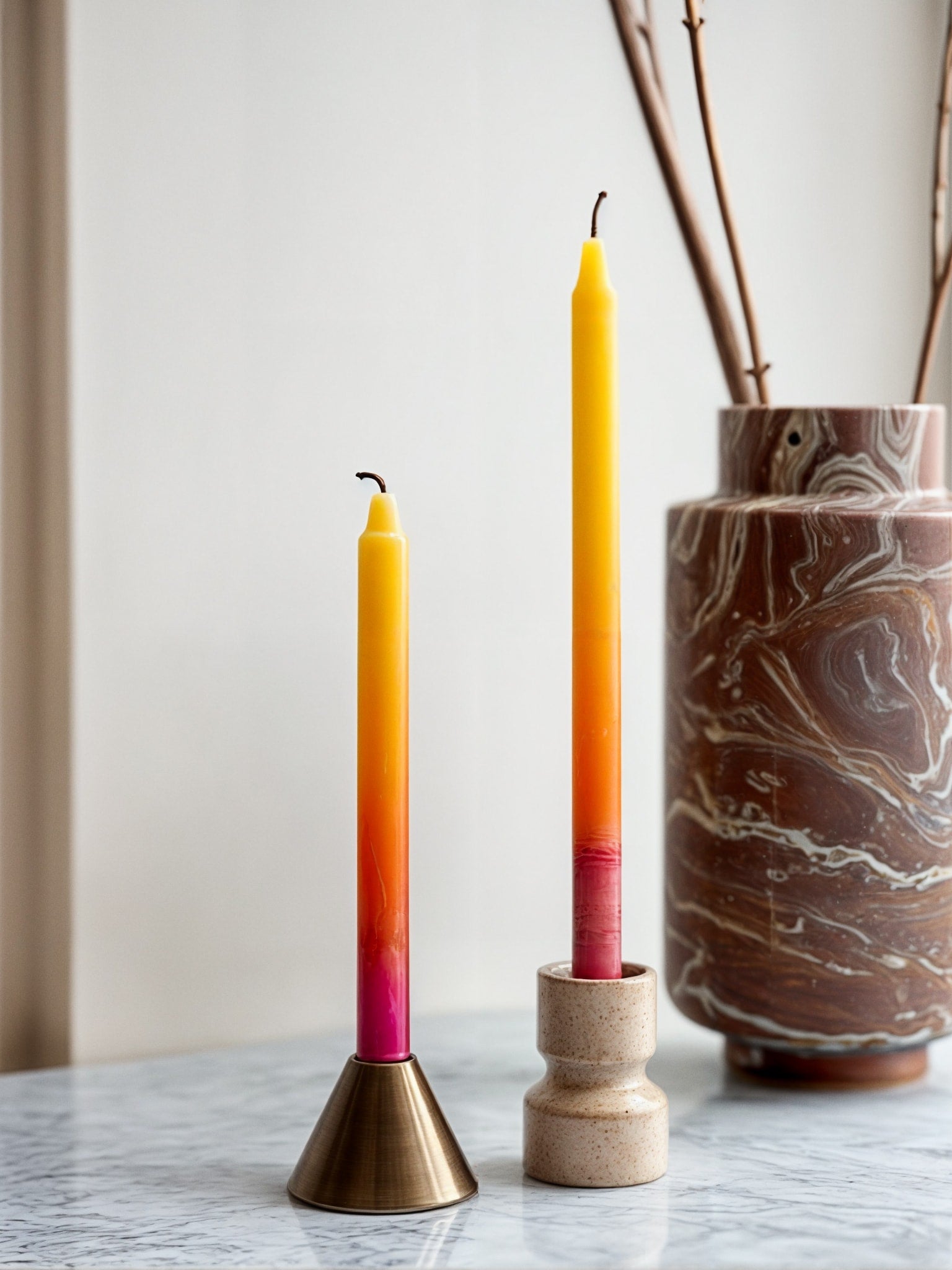 Striped Taper Candle