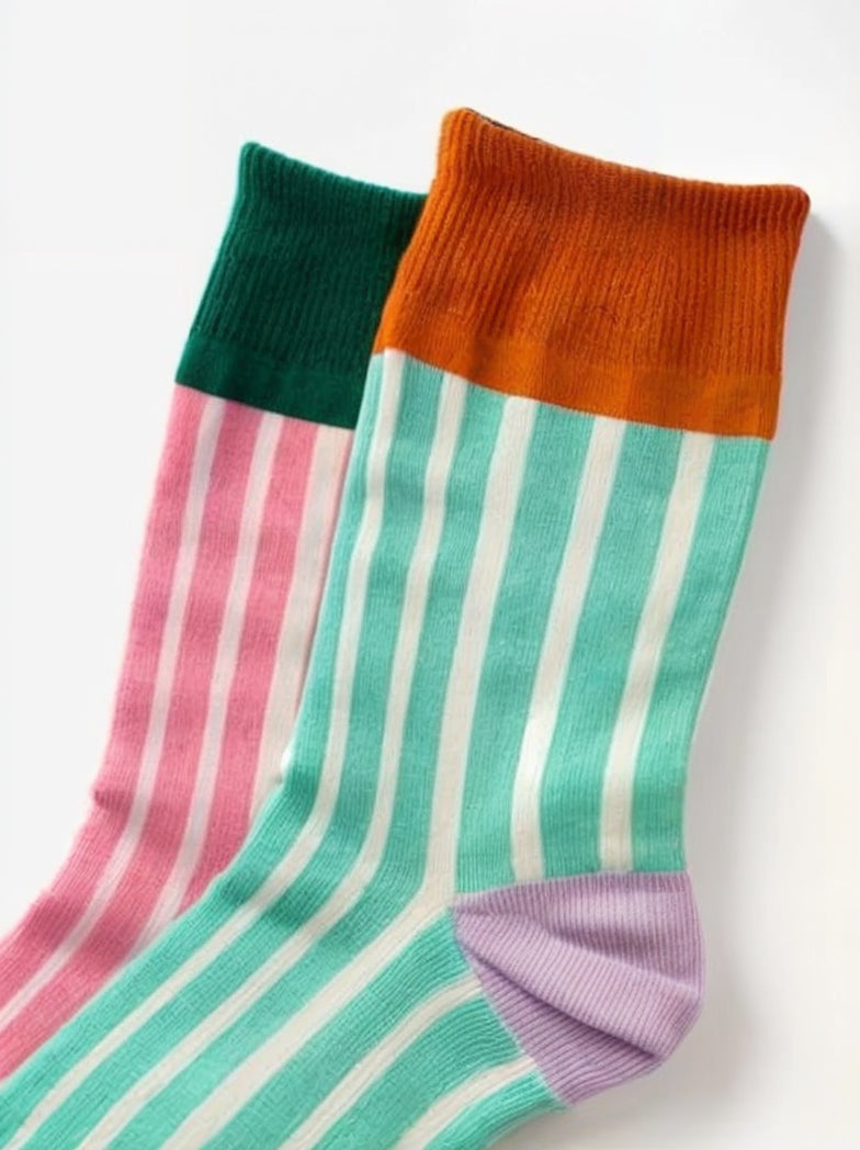 Striped Contrast Socks-2