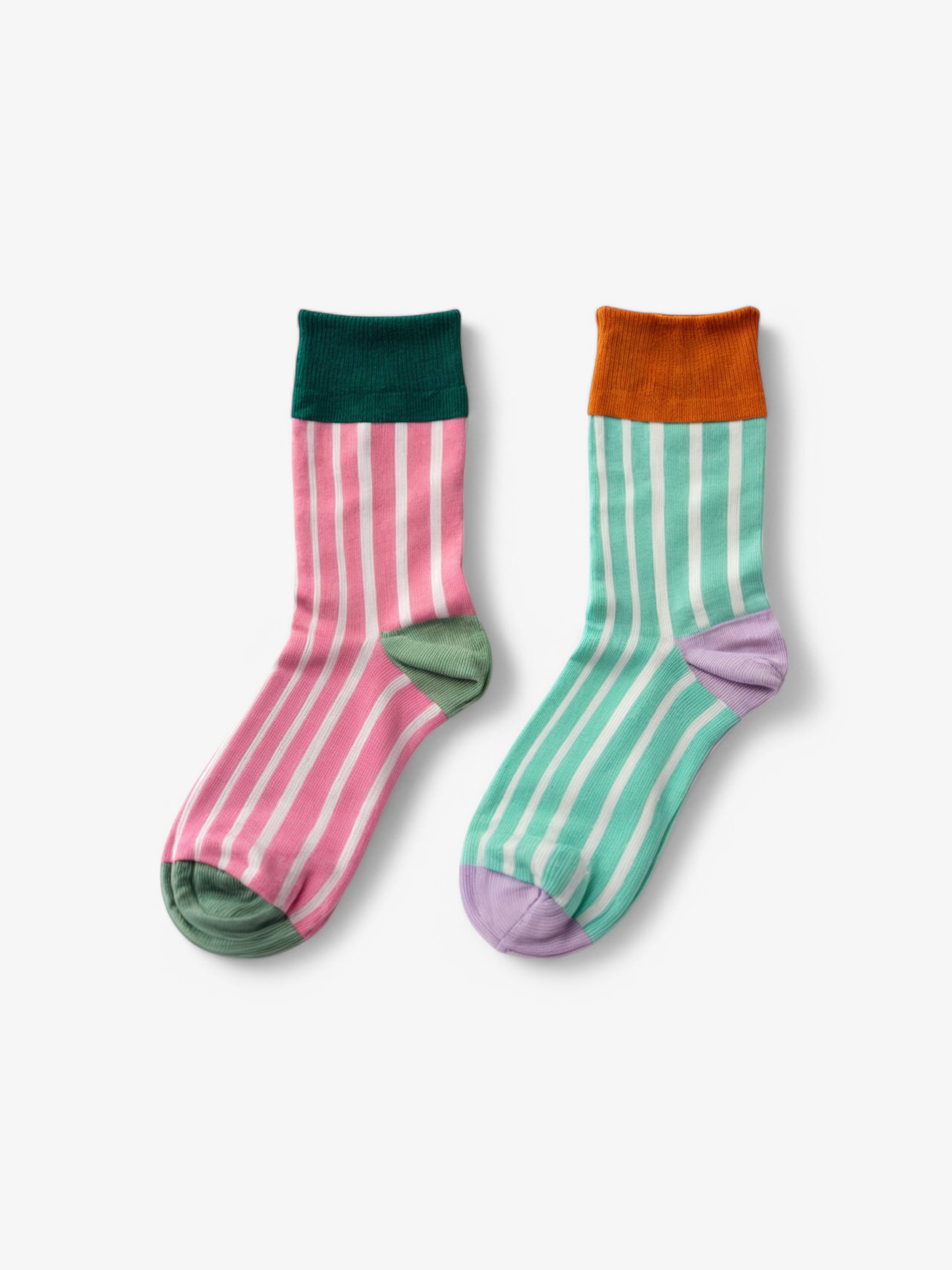 Striped Contrast Socks-1