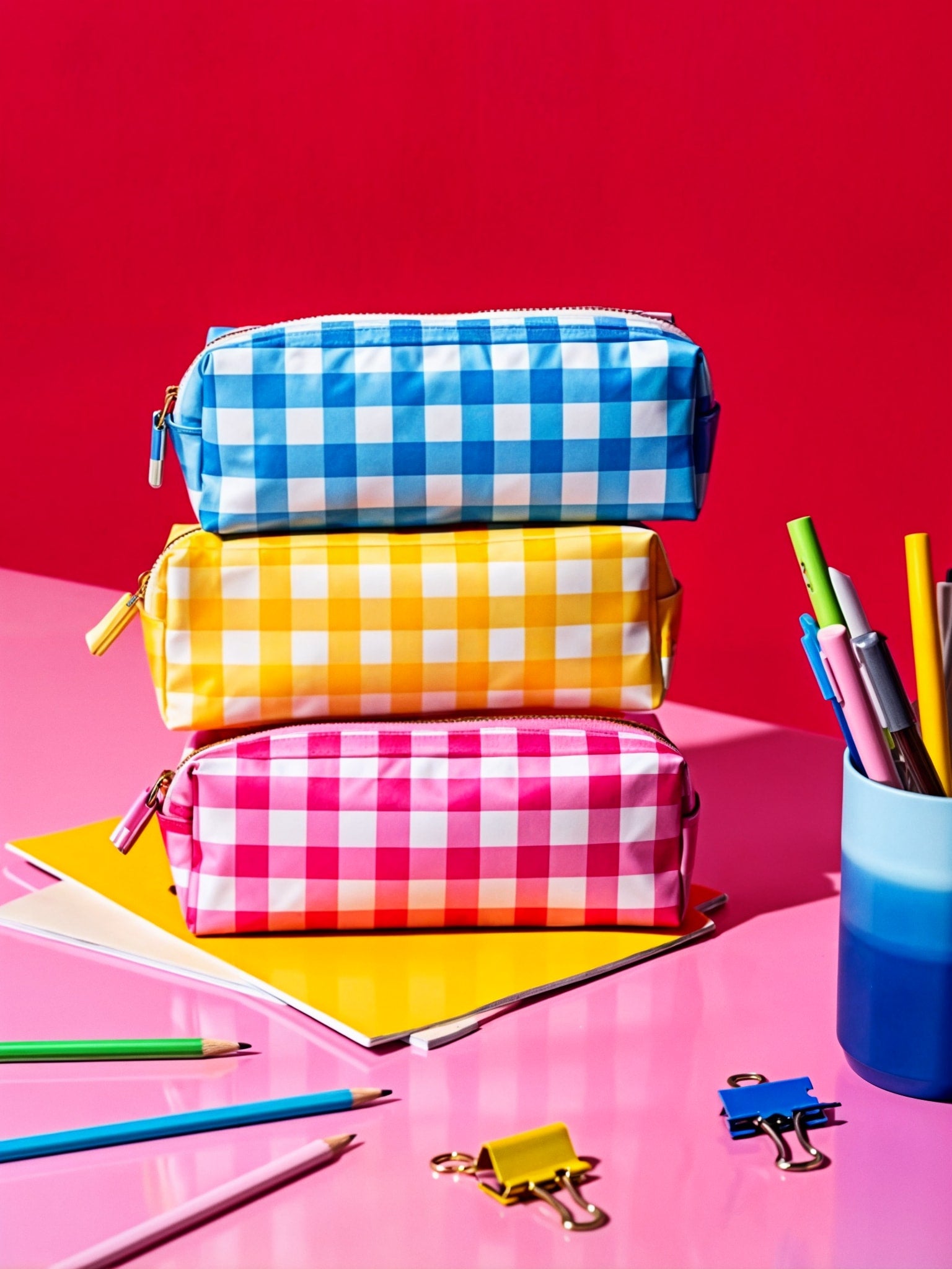 Checkered Pencil Pouch-6