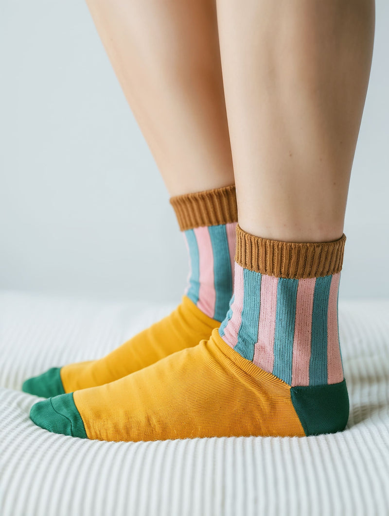 Calcetines tobilleros de rayas retro-zoom-