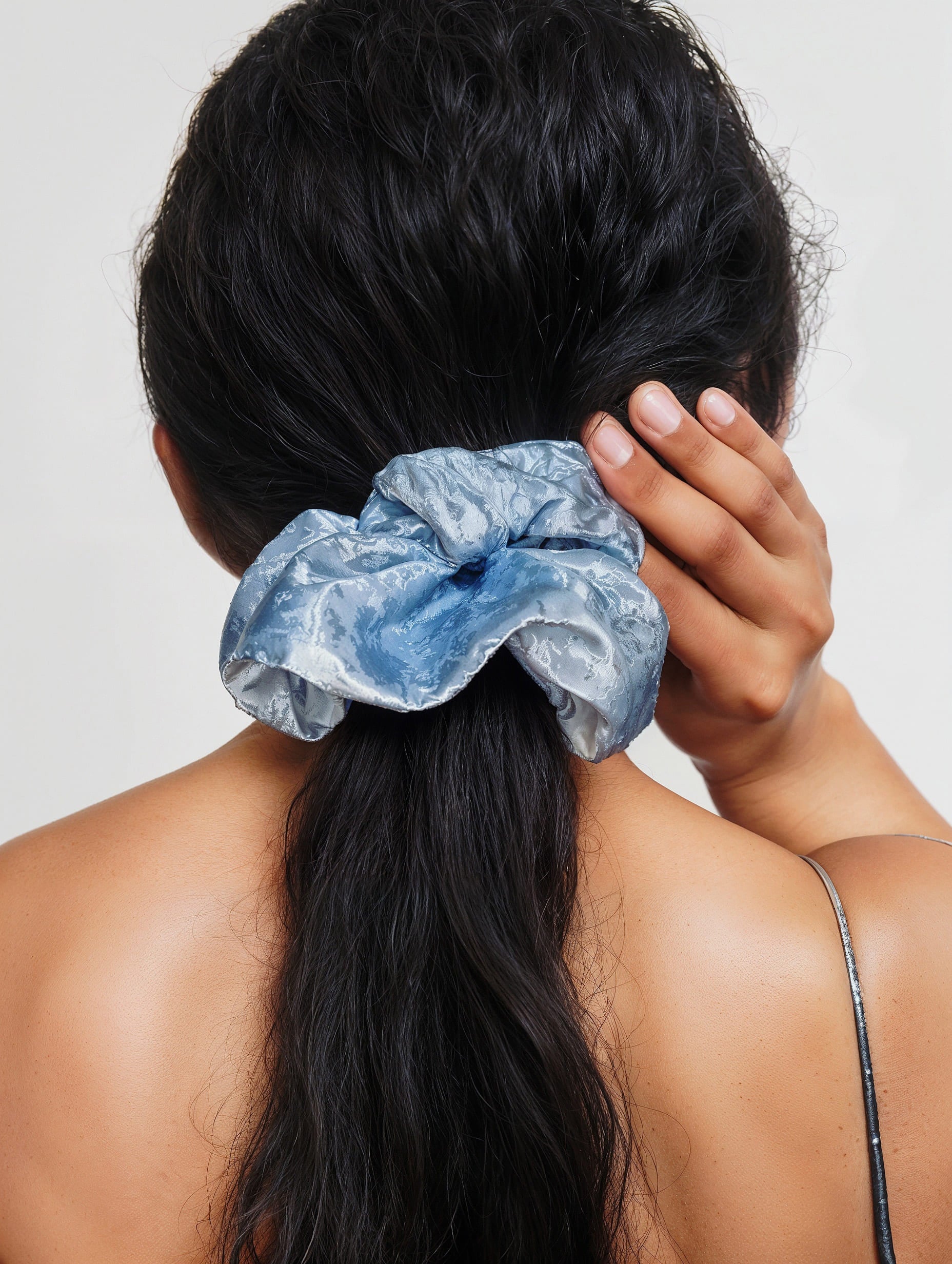 Floral Embossed Scrunchie-2